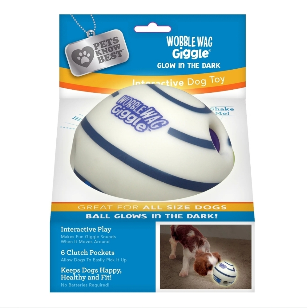 All Star Innovations Wobble Wag Giggle Glow in the Dark Interactive Dog Toy